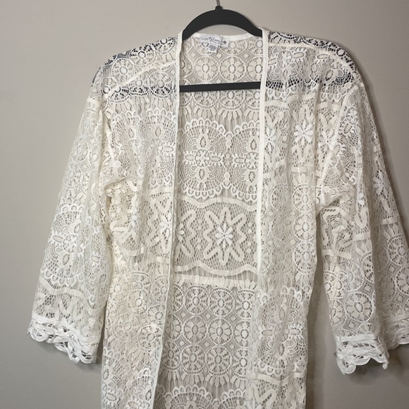 In Bloom by Jonquil – Flying Voile Lace Long Wrap Robe XS Small - Picture 3 of 4